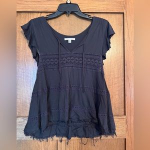 Black lacy blouse